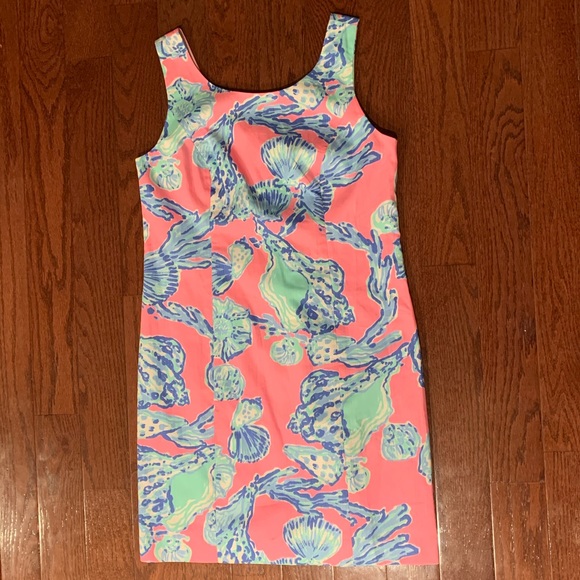 Lilly Pulitzer Pink Dress with Blue Shells, NWT - Picture 2 of 7